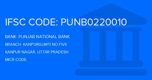 Punjab National Bank (PNB) Kanpurgumti No Five Branch IFSC Code