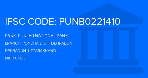 Punjab National Bank (PNB) Pondha Distt Dehradun Branch IFSC Code