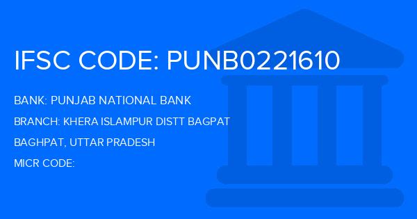 Punjab National Bank (PNB) Khera Islampur Distt Bagpat Branch IFSC Code