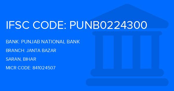 Punjab National Bank (PNB) Janta Bazar Branch IFSC Code