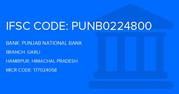 Punjab National Bank (PNB) Garli Branch IFSC Code