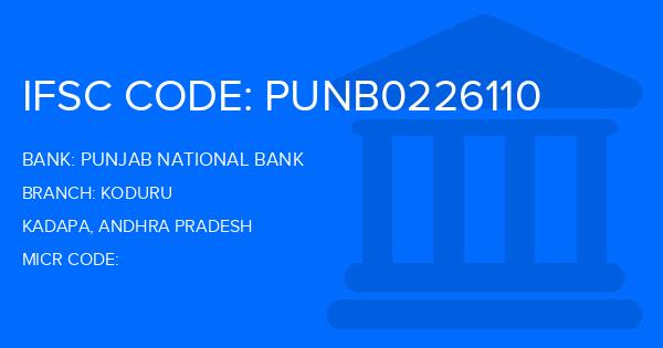 Punjab National Bank (PNB) Koduru Branch IFSC Code