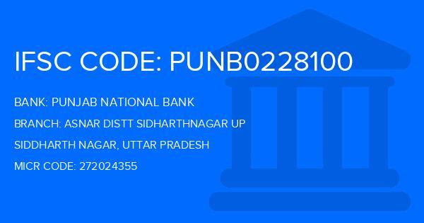 Punjab National Bank (PNB) Asnar Distt Sidharthnagar Up Branch IFSC Code