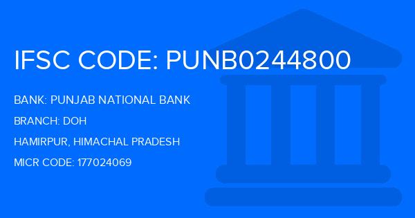Punjab National Bank (PNB) Doh Branch IFSC Code