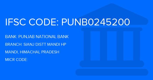 Punjab National Bank (PNB) Sianj Distt Mandi Hp Branch IFSC Code