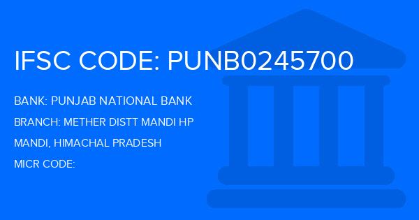 Punjab National Bank (PNB) Mether Distt Mandi Hp Branch IFSC Code