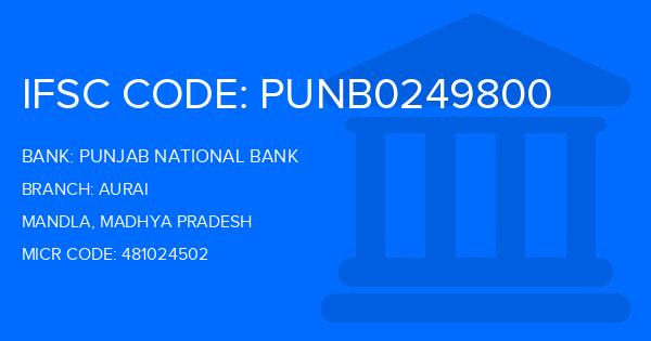 Punjab National Bank (PNB) Aurai Branch IFSC Code