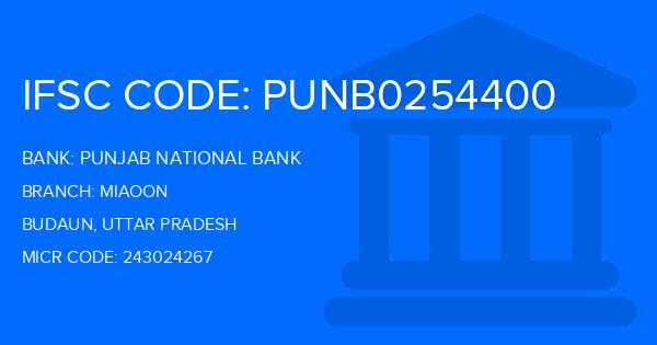 Punjab National Bank (PNB) Miaoon Branch IFSC Code