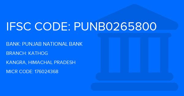 Punjab National Bank (PNB) Kathog Branch IFSC Code