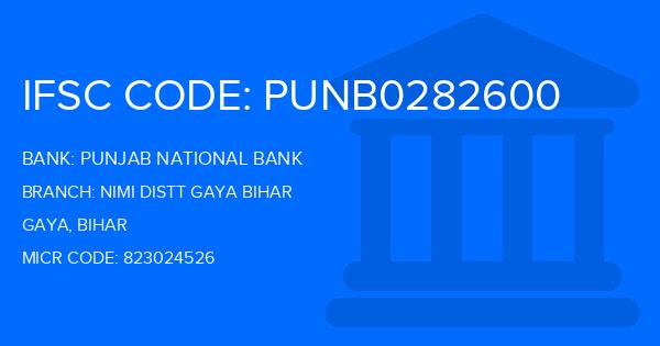 Punjab National Bank (PNB) Nimi Distt Gaya Bihar Branch IFSC Code