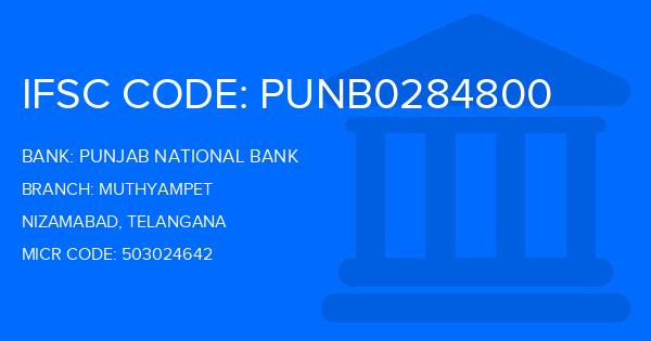 Punjab National Bank (PNB) Muthyampet Branch IFSC Code