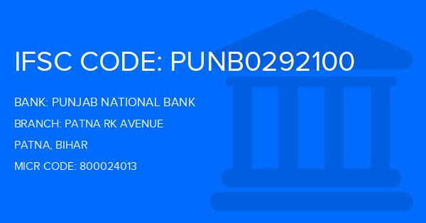 Punjab National Bank (PNB) Patna Rk Avenue Branch IFSC Code