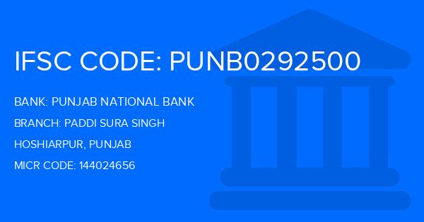Punjab National Bank (PNB) Paddi Sura Singh Branch IFSC Code