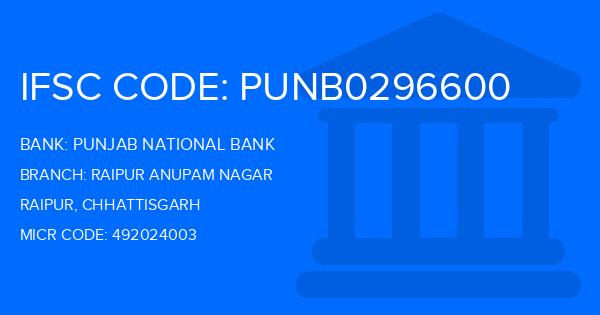 Punjab National Bank (PNB) Raipur Anupam Nagar Branch IFSC Code