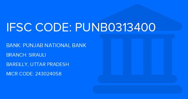Punjab National Bank (PNB) Sirauli Branch IFSC Code