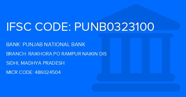 Punjab National Bank (PNB) Raikhora Po Rampur Naikin Dis Branch IFSC Code
