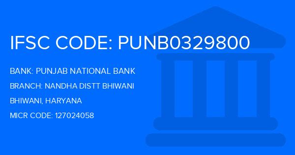 Punjab National Bank (PNB) Nandha Distt Bhiwani Branch IFSC Code