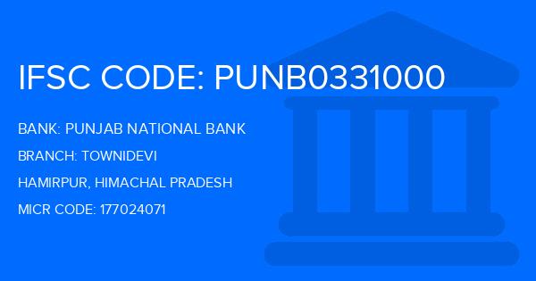Punjab National Bank (PNB) Townidevi Branch IFSC Code