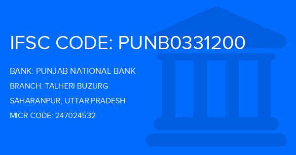 Punjab National Bank (PNB) Talheri Buzurg Branch IFSC Code