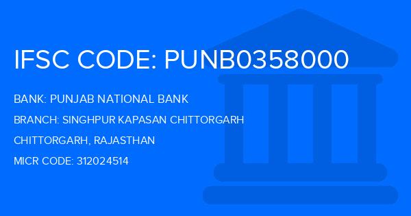 Punjab National Bank (PNB) Singhpur Kapasan Chittorgarh Branch IFSC Code