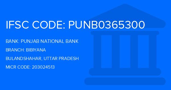 Punjab National Bank (PNB) Bibiyana Branch IFSC Code