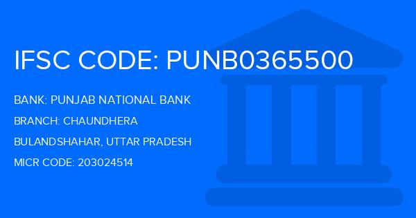 Punjab National Bank (PNB) Chaundhera Branch IFSC Code