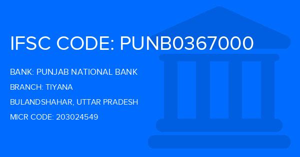Punjab National Bank (PNB) Tiyana Branch IFSC Code