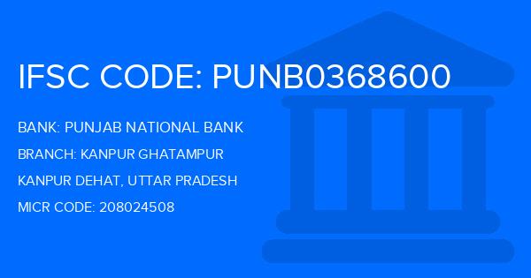 Punjab National Bank (PNB) Kanpur Ghatampur Branch IFSC Code