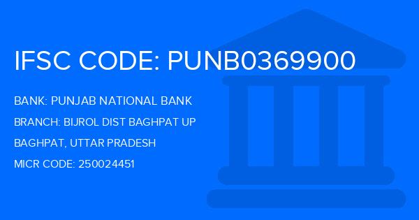Punjab National Bank (PNB) Bijrol Dist Baghpat Up Branch IFSC Code