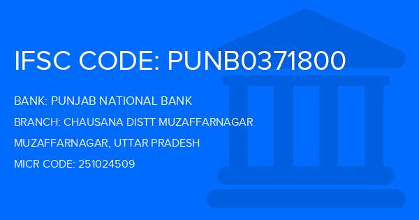 Punjab National Bank (PNB) Chausana Distt Muzaffarnagar Branch IFSC Code