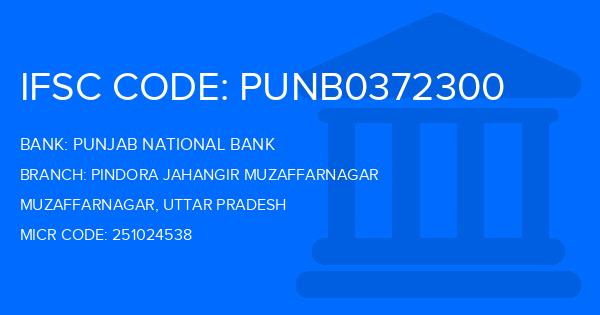 Punjab National Bank (PNB) Pindora Jahangir Muzaffarnagar Branch IFSC Code