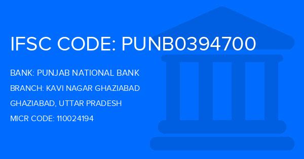 Punjab National Bank (PNB) Kavi Nagar Ghaziabad Branch IFSC Code