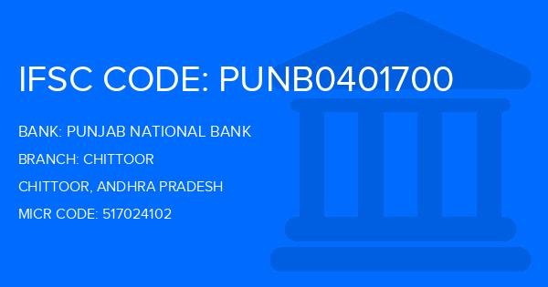 Punjab National Bank (PNB) Chittoor Branch IFSC Code