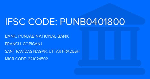 Punjab National Bank (PNB) Gopiganj Branch IFSC Code