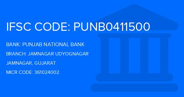 Punjab National Bank (PNB) Jamnagar Udyognagar Branch IFSC Code