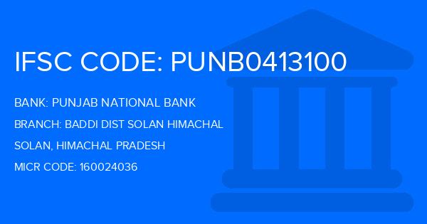 Punjab National Bank (PNB) Baddi Dist Solan Himachal Branch IFSC Code