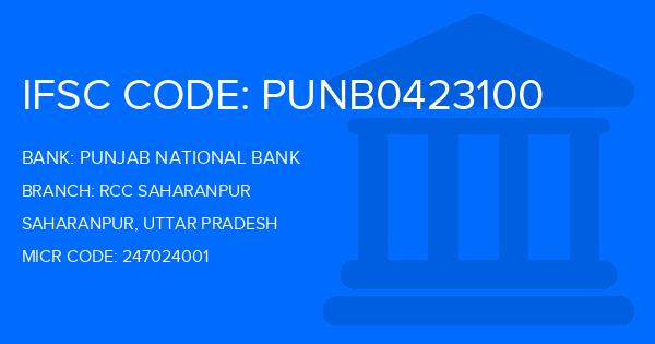 Punjab National Bank (PNB) Rcc Saharanpur Branch IFSC Code