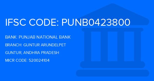 Punjab National Bank (PNB) Guntur Arundelpet Branch IFSC Code