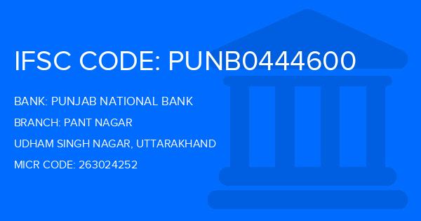 Punjab National Bank (PNB) Pant Nagar Branch IFSC Code