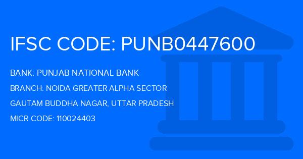Punjab National Bank (PNB) Noida Greater Alpha Sector Branch IFSC Code