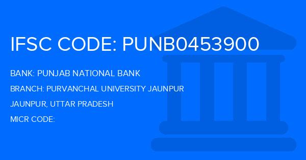 Punjab National Bank (PNB) Purvanchal University Jaunpur Branch IFSC Code