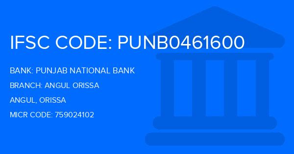 Punjab National Bank (PNB) Angul Orissa Branch IFSC Code