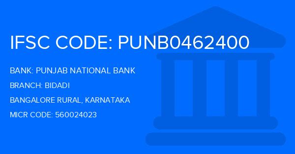 Punjab National Bank (PNB) Bidadi Branch IFSC Code