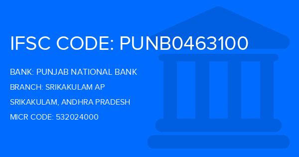 Punjab National Bank (PNB) Srikakulam Ap Branch IFSC Code