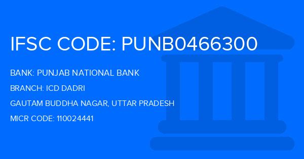 Punjab National Bank (PNB) Icd Dadri Branch IFSC Code