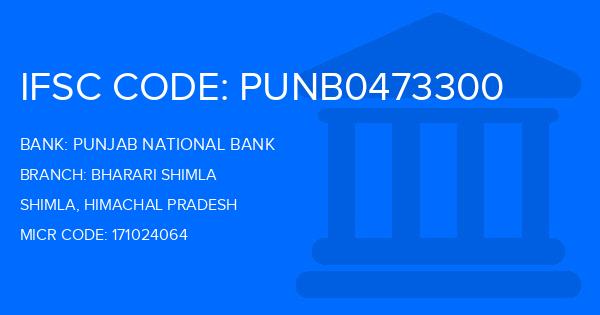 Punjab National Bank (PNB) Bharari Shimla Branch IFSC Code