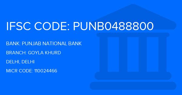 Punjab National Bank (PNB) Goyla Khurd Branch IFSC Code