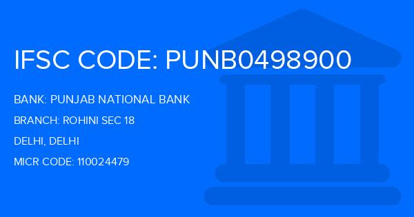 Punjab National Bank (PNB) Rohini Sec 18 Branch IFSC Code
