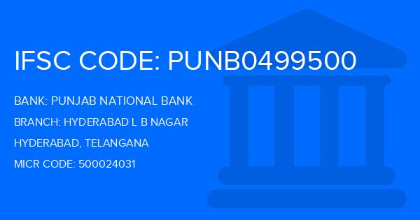 Punjab National Bank (PNB) Hyderabad L B Nagar Branch IFSC Code