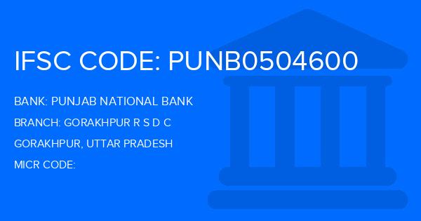 Punjab National Bank (PNB) Gorakhpur R S D C Branch IFSC Code